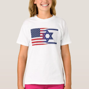 Amerikansk Stå med Israel flagga T Shirt