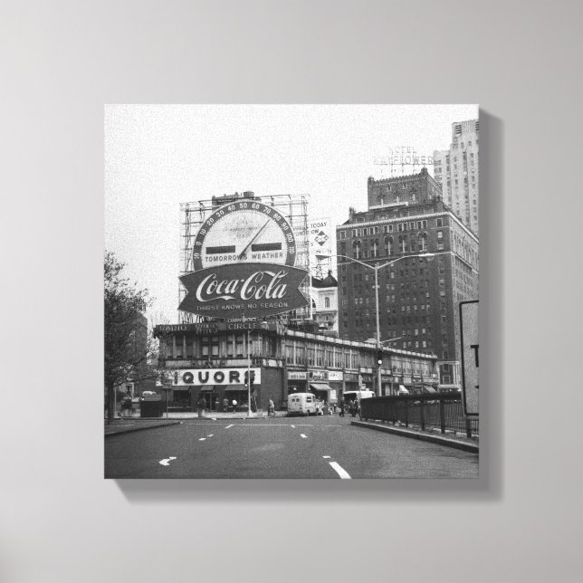 Amerikansk stad med reklamskyltar canvastryck (Framsida)