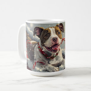 Amerikansk Staffordshire Dog Jul Festivitet Kaffemugg