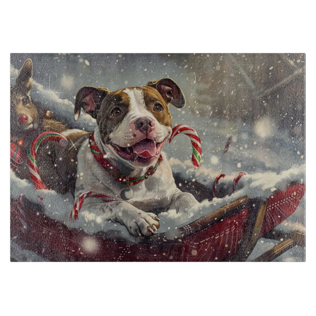 Amerikansk Staffordshire Dog Jul Festlig (Framsidan)