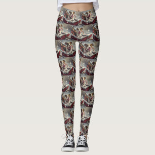 Amerikansk Staffordshire Dog Jul Festlig Leggings