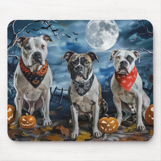 Amerikansk Staffordshire Halloween Kuslig Musmatta (Framsidan)
