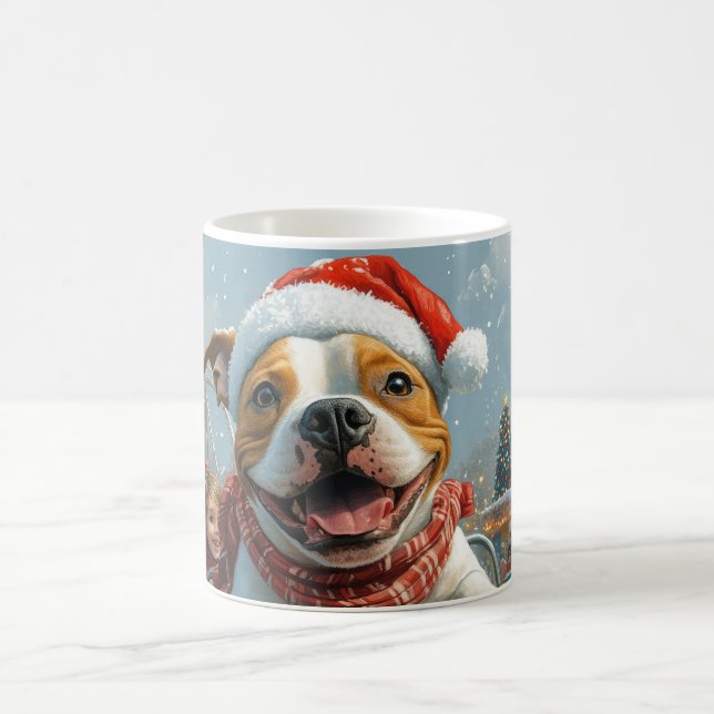 Amerikansk Staffordshire Hund Jul Kaffemugg (Center)