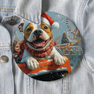 Amerikansk Staffordshire Hund Jul Knapp
