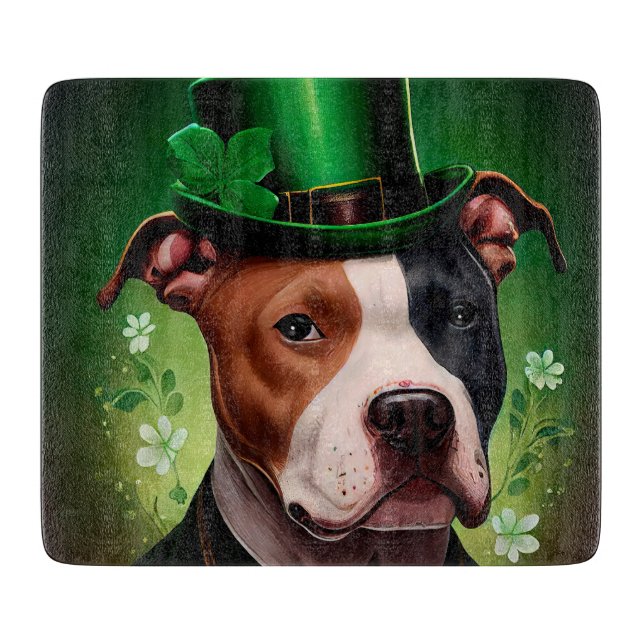 Amerikansk Staffordshire hund på St. Patricks dag (Framsidan)
