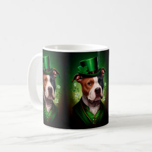 Amerikansk Staffordshire-hund på St. Patricks dag Kaffemugg