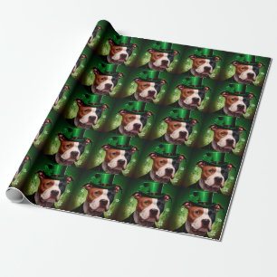 Amerikansk Staffordshire-hund på St. Patricks dag Presentpapper