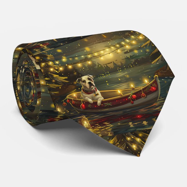 Amerikansk Staffordshire Julfirande Resa Slips (Rullad)