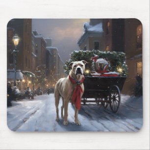 Amerikansk Staffordshire Julfirande Säsong Musmatta