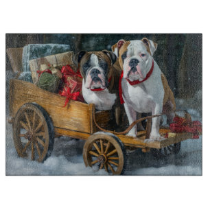Amerikansk Staffordshire Snöig släde jul