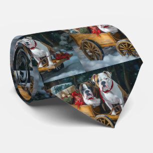 Amerikansk Staffordshire Snöig släde jul Slips