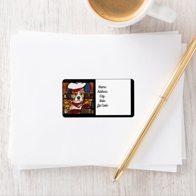 AMERIKANSK STAFFORDSHIRE TERRIER ADRESSETIKETT (Insitu)