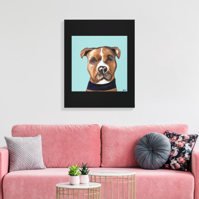 AMERIKANSK STAFFORDSHIRE TERRIER CANVASTRYCK (Insitu (Vardagsrum))