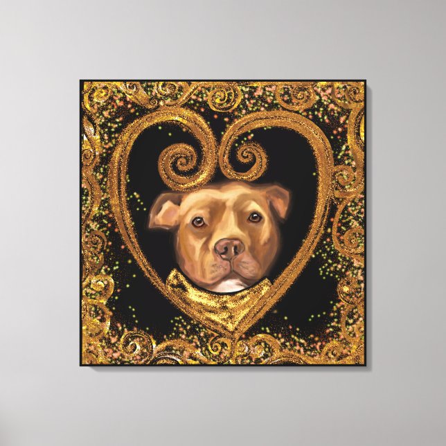 AMERIKANSK STAFFORDSHIRE TERRIER CANVASTRYCK (Framsida)
