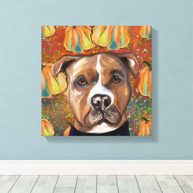 AMERIKANSK STAFFORDSHIRE TERRIER CANVASTRYCK (Insitu (trägolv))
