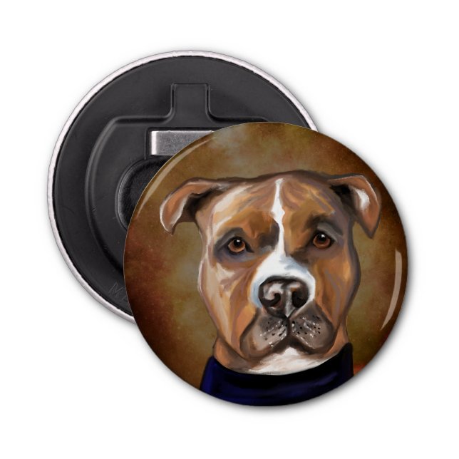 AMERIKANSK STAFFORDSHIRE TERRIER FLASKÖPPNARE (Framsidan)