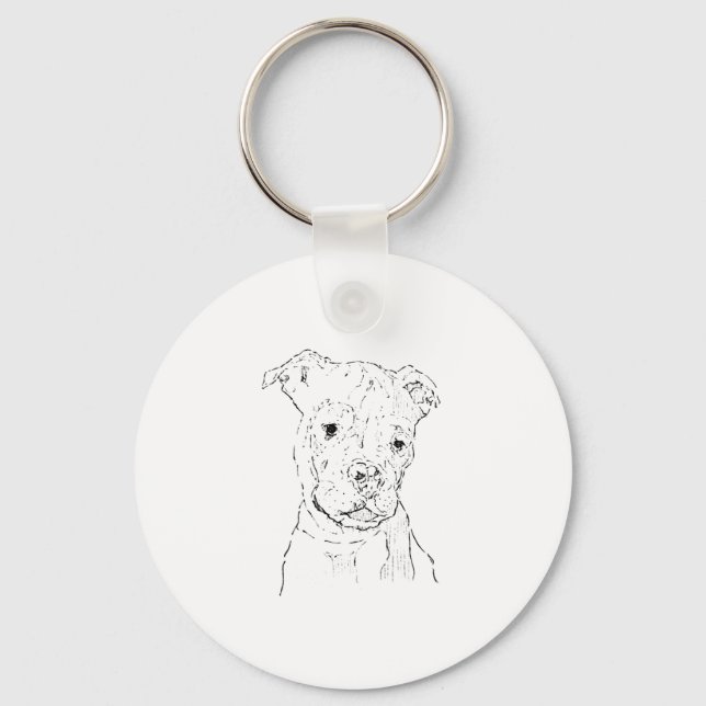 Amerikansk Staffordshire Terrier-illustration Nyckelring (Framsida)