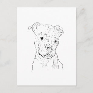 Amerikansk Staffordshire Terrier-illustration Vykort