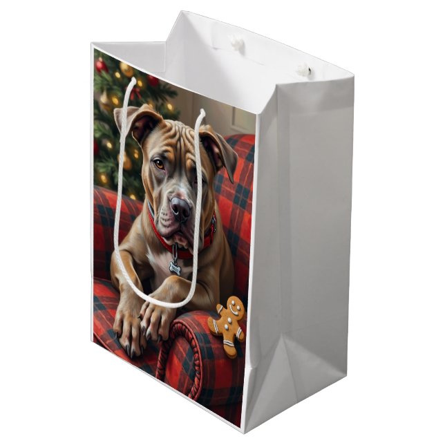 Amerikansk Staffordshire Terrier Mysig jul (Framsidan Vinklad)