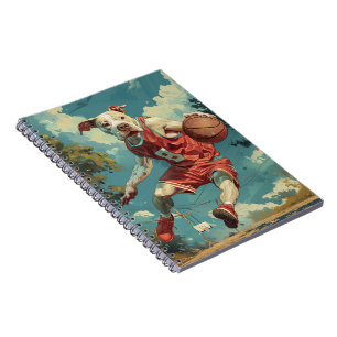 Amerikansk Staffordshire Terrier som spelar basket Anteckningsbok