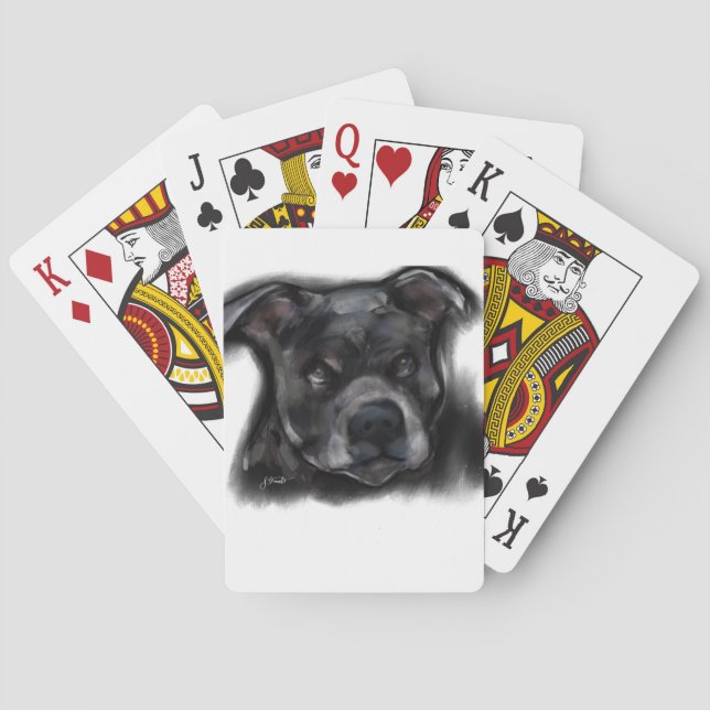 Amerikansk Staffordshire Terrier Spel Kort (Baksidan)