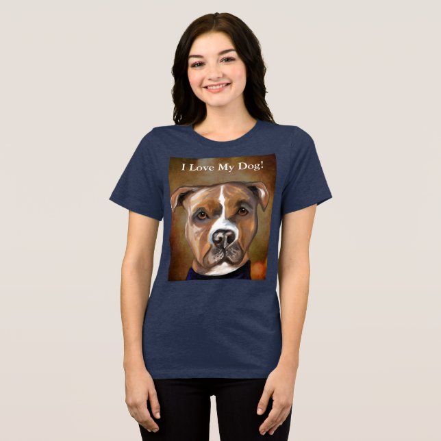 AMERIKANSK STAFFORDSHIRE TERRIER T SHIRT (Framsida Full)