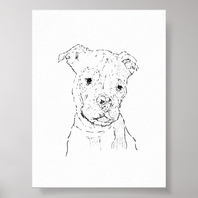 Amerikansk Staffordshire Terrier Väggkonst Dekorat (Framsidan)