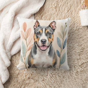 Amerikansk Staffordshire Terrier Vattenfärg Abstra Kudde