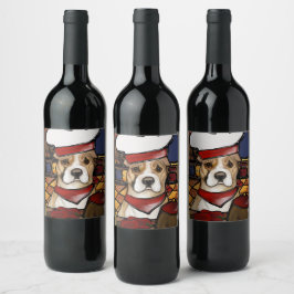 AMERIKANSK STAFFORDSHIRE TERRIER VINFLASKA ETIKETT