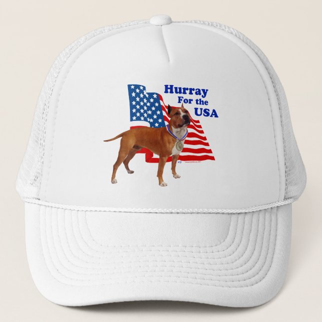 Amerikansk Staffordshireterrier USA Truckerkeps (Framsida)