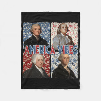 Amerikansk stämning Retro 4 juli presidenter Ameri Fleecefilt