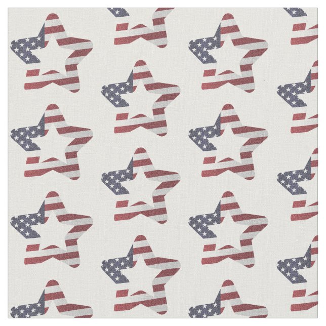 Amerikansk Stars och stripes Star Mönster Patrioti Tyg (Närbild)