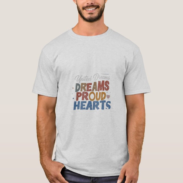 Amerikansk stolt hjärta t-shirt design  (Framsida)