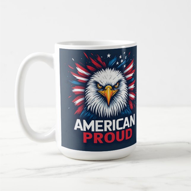 Amerikansk stolt USA-flagga Patriotisk present Kaffemugg (Vänster)