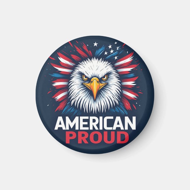 Amerikansk stolt USA-flagga Patriotisk present Magnet (Framsidan)