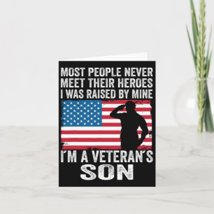 Amerikansk Stolt Veteran Son Veterans Day Minnesmä Kort