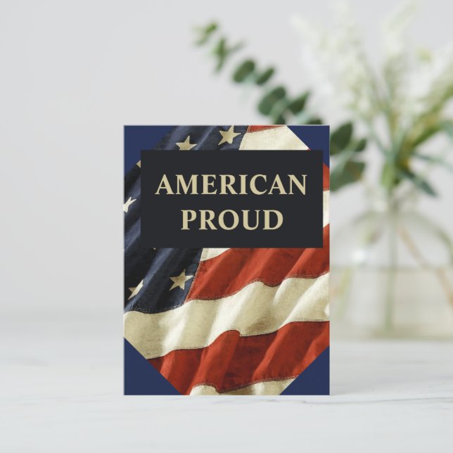 AMERIKANSK STOLT VYKORT (Stående Fram)