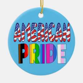 Amerikansk stolthet - HBTQ+ Amerikansk stolthetsmå Julgransprydnad Keramik