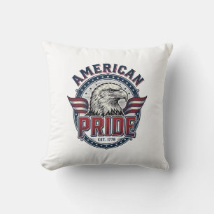 Amerikansk stolthet Örn Vintage Patriotisk Design_ Kudde