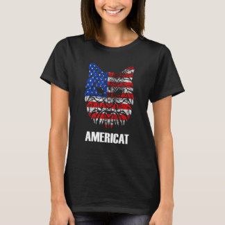 Amerikansk stolthet patriotisk katt 4 juli amerika t shirt