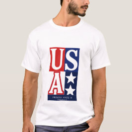 Amerikansk stolthet: 'Proudly Made in America' Gra T Shirt