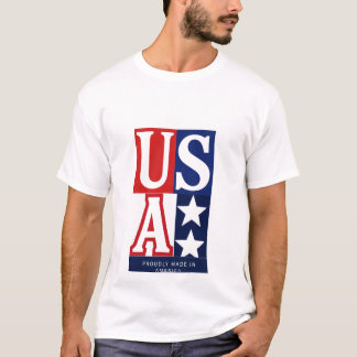 Amerikansk stolthet: 'Proudly Made in America' Gra T Shirt