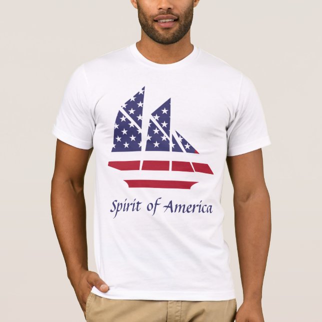 Amerikansk stolthet segelbåt t-shirt (Framsida)