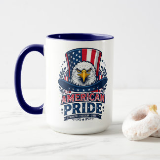 Amerikansk stolthet Skallig örn Patriotisk kaffemu Mugg
