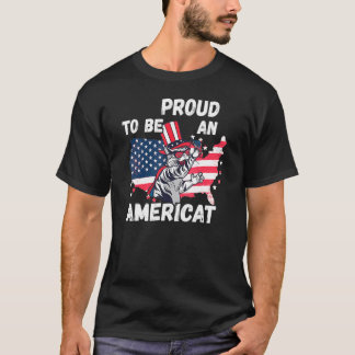 Amerikansk stolthet Stolt amerikansk katt 4 juli a T Shirt