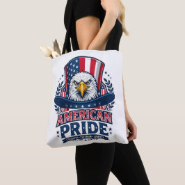 Amerikansk stolthet Vit Huvudad Örn Patriotisk Tot Tygkasse