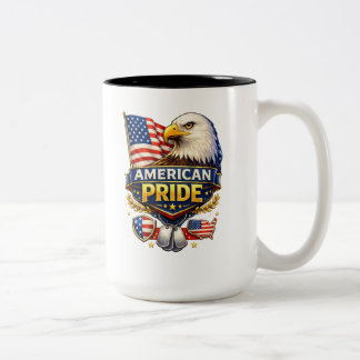 Amerikansk stolthet – Vitörn & USA-flagga Patrioti Två-Tonad Mugg