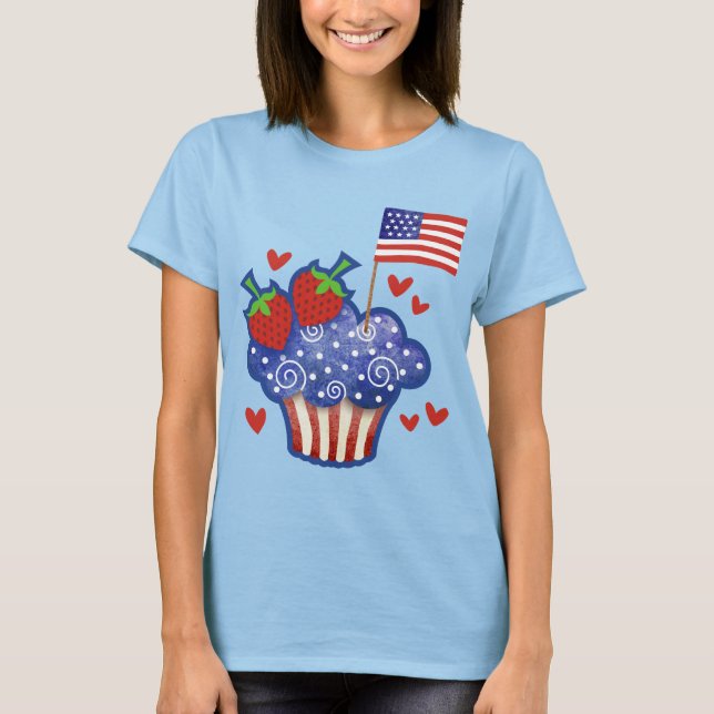 Amerikansk stolthetscupcake t shirt (Framsida)