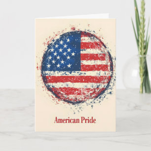 Amerikansk stolthetsflagga Retro Helgkort