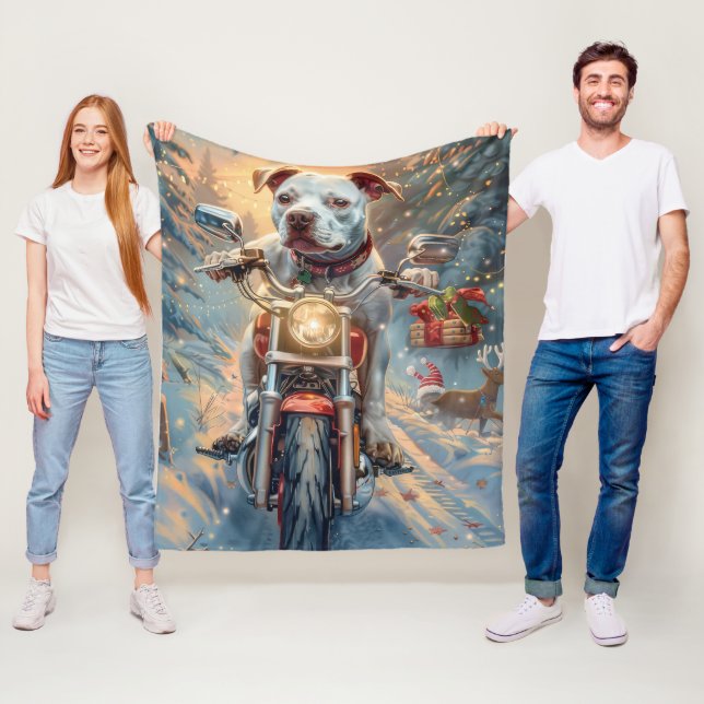 Amerikansk stordshire Riding Motorcykel jul Fleecefilt (På plats)